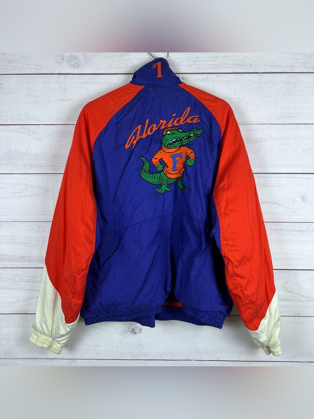 Vintage Florida Gators Mens XL #1 Apparel Mascot Embroidered Windbreaker USA